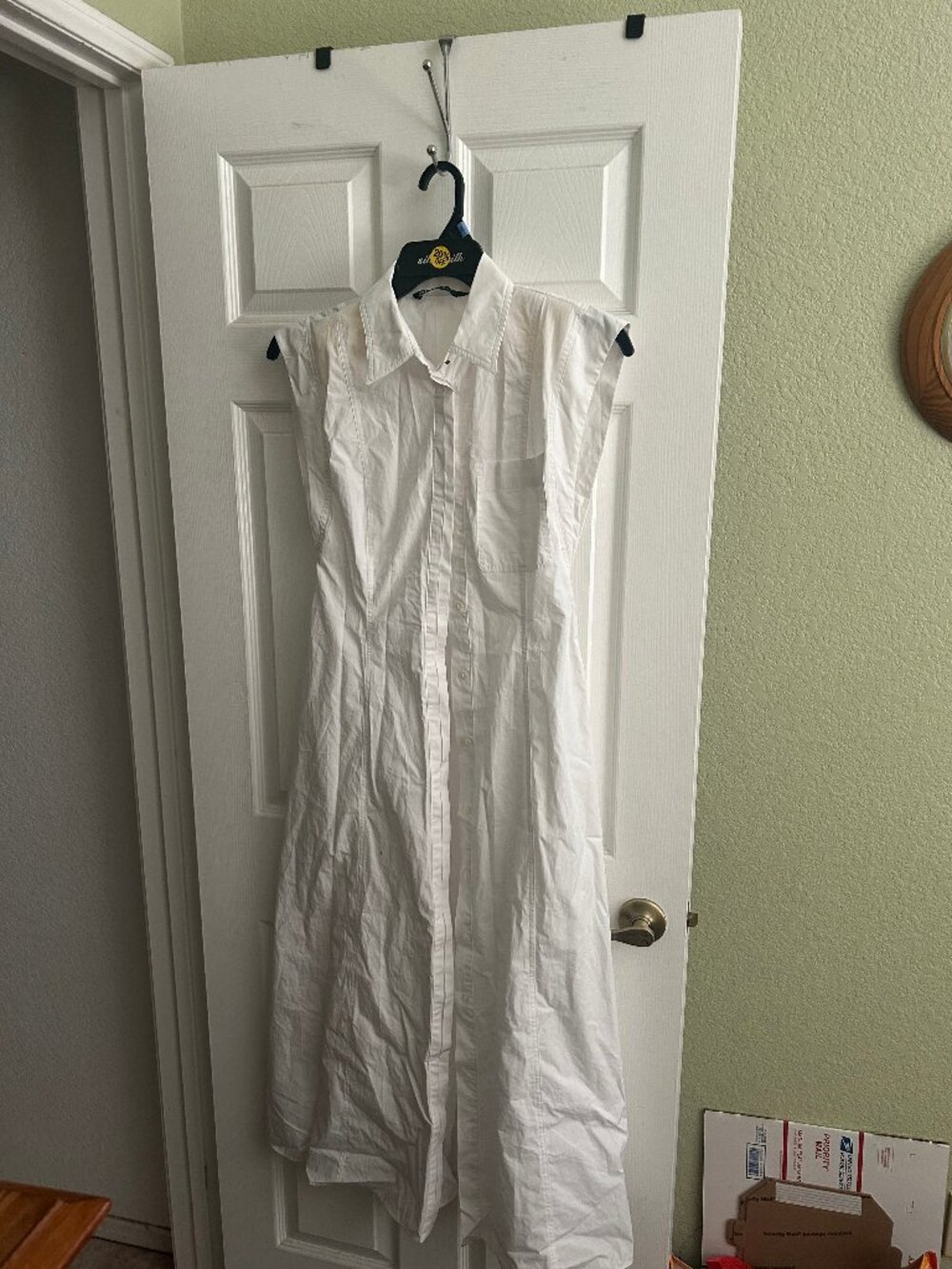 White zara button down maxi dress